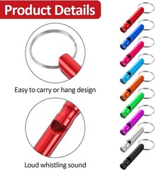 Prasacco 18 Pcs Emergency Whistle with Keychain, Emergency Whistle Survival Loud