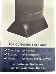 NIB 4 Patriots Sun Kettle Solar Water Heater Boil Water Camping Outdoors Thermos