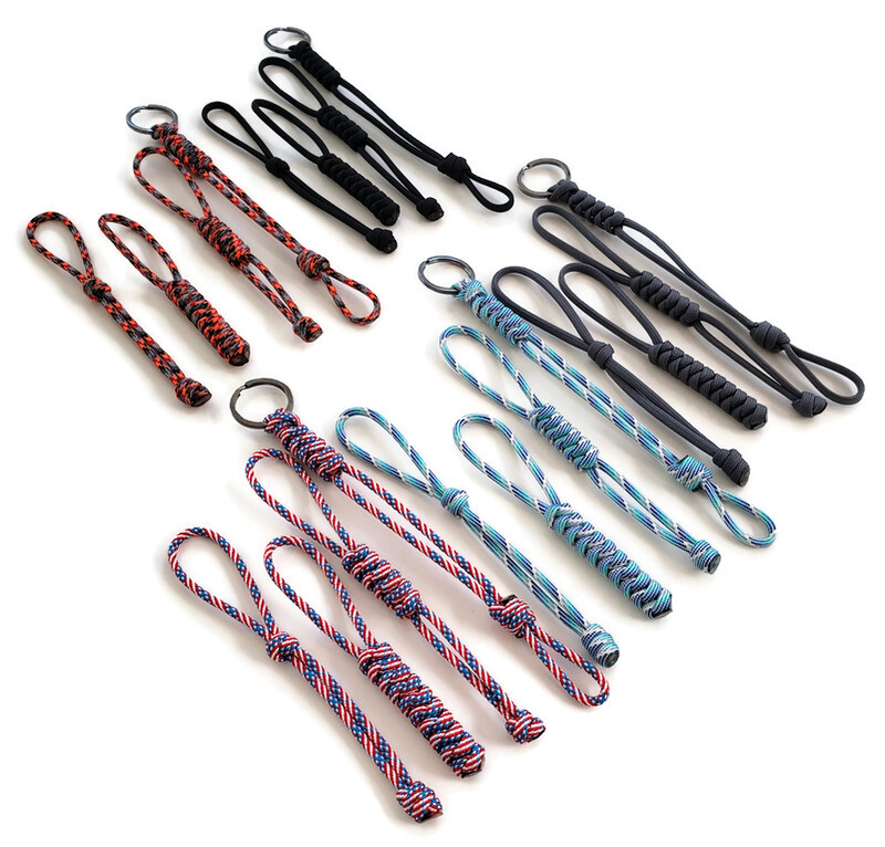 Paracord Lanyard/Keychain 550 Sampler (4 Item Pack) Various Colors (Handmade)