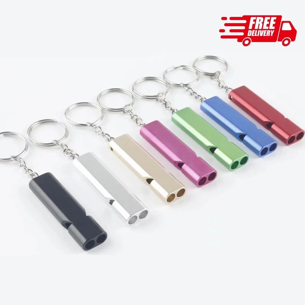 Emergency Survival Whistle Aluminum Dual Tube Camping Hiking Outdoor Safety