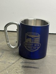 Brushy Mountain State Pen Mug Blue Camp Cup Carabiner Handle TN