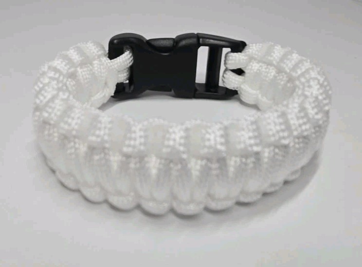 White Paracord Emergency Rope Survival Bracelet 9 Feet 7 Strand 550 LB