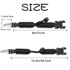 2-Pack Tactical Bracelet Paracord Knife EDC Self Defense Outdoor Survival Gear