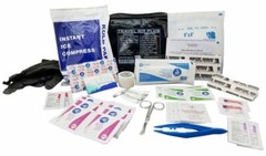 Elite First Aid FA129X Travel First Aid Kit With Black Vinyl Zippered Pouch