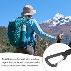 Paracord Keychain Carabiners, 11″ D Anti-Loss& 2Pcs & Black/Orange-Fitting
