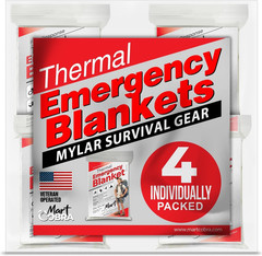 Emergency Blanket -Pack Space Mylar Blankets Survival Gear and Supplies Reusable