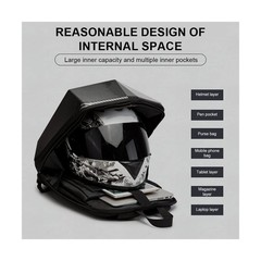 Motorcycle Backpack for Men Waterproof Carbon Fiber Motorbike Helmet Backpack…