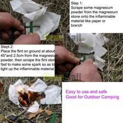 2x Survival Magnesium Flint Stone Fire Starter Emergency Lighter Kit For Camping