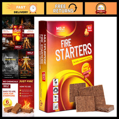 160 Fire Starter Squares – Charcoal Starters for Campfires, BBQ, Fireplace, Outd