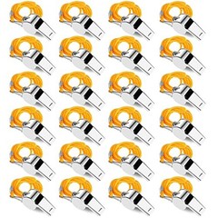 SHENGQIDZ Whistles, Stainless Steel Sports Loud Crisp Sound 24pack-yellow