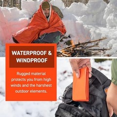 Emergency Survival Blanket 90% Heat Reflective – Waterproof & Windproof – 4 Pack