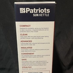 4 Patriots Sun Kettle Solar Power Water Heater Boil Water Sun Power Camping