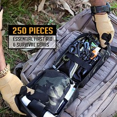 250 Pieces Survival First Aid Kit IFAK EMT Molle Pouch Survival Kit Outdoor Gear