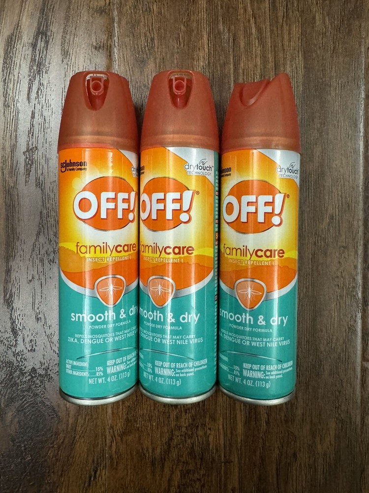 3 Lot OFF! Family Care Smooth & Dry Insect Repellent 4oz NEW