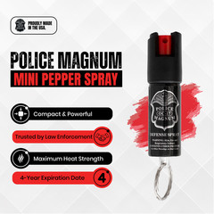 2 Police Magnum pepper spray .50oz keyring keychain defense security protection