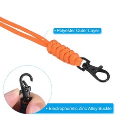 2pcs 19″ Paracord Lanyard Lobster Clasp Necklace Badge Holder Strap Cord, Orange