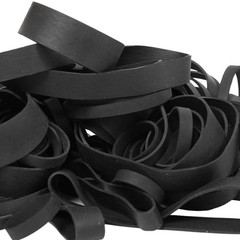 65Pcs Rubber Bands Assorted Sizes Black 6 sizes 1.5in 2in size 82