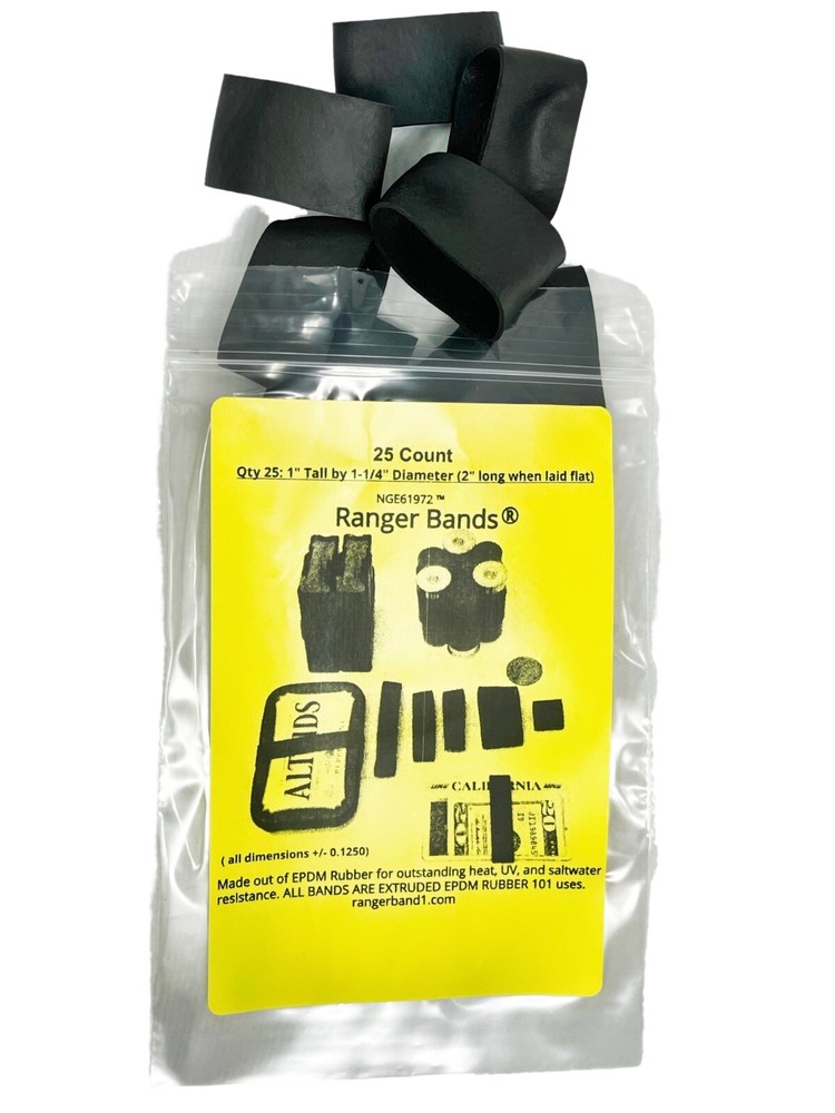 Ranger Bands® 25 Wide Extra Stretch EPDM Rubber Tactical Bands Survival USA