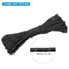 65 Feet Reflective Guyline Camping Paracord, 3mm Tent Cord Guyline Rope Nylon