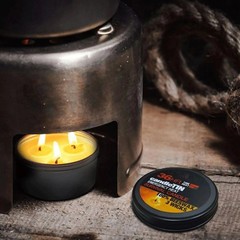 Survival Candle Tin 100% Natural Beeswax 3-Wick Candle Outdoor Camping Emergency