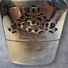 Compac Hand Warmer Vintage Silver Chrome Japan Made Filigree Metal Pocket