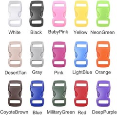 150 Pack Assorted Curved 3/8″ Paracord Buckles, Paracord Bracelet Buckles, Plast