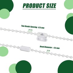 Versatile 10M Plastic Bead Chain Cord for Honeycomb & Venetian Blinds – White