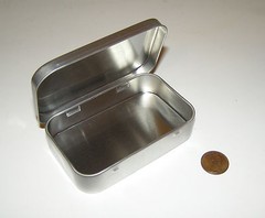 Six 3 oz. Rectangular Hinged Survival Tin Box Containers Can Be Used For Crafts
