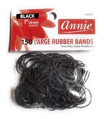ANNIE 150 RUBBER BANDS #3149 LARGE SIZE BLACK Black