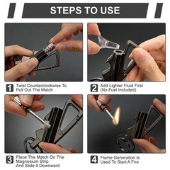 2 Pack Permanent Match Infinity Lighter with Tinder Storage Canister, Multito…