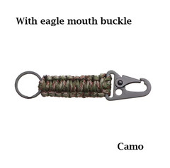 Outdoor Keychain Ring Camping Carabiner Military Paracord Cord Rope Camping