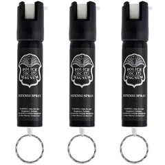 3 Police Magnum pepper spray .75oz keyring GID safety self defense protection