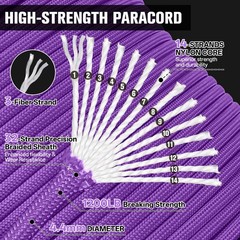 1200 Paracord Rope – 4.4mm 14 Strand Nylon Parachute Spool para Cord Lanyard …
