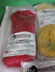 Paracord Gorilla Type III Commercial 550 Cord Red Yellow Black Plus Extras
