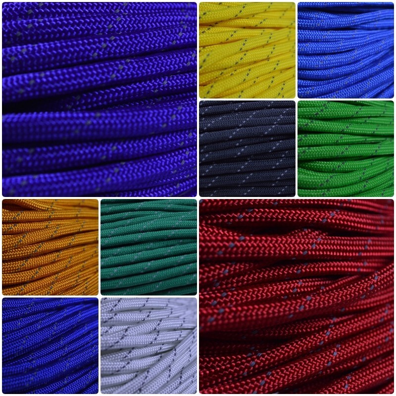 550 Reflective Tracer Paracord Line Rope 50 100 FT Camping Utility Cord USA MADE