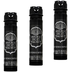 3 POLICE MAGNUM Pepper Spray Tactical Self Defense 5oz Flip Top FOG Protection
