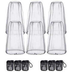 Mosquito Head Net 6 Pack Mesh Bug Face Netting for Hiking Outdoors