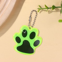 10Pcs Paw Reflective Keychain Night Safety Double-sided Reflective Bag Pendant