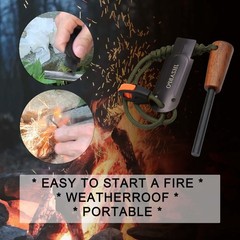 JHZABPO Fire Starter for Campfires, Flint and Steel black, orange