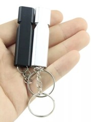 2Pcs Emergency Whistle Survival Aluminum Keychain, Double Tubes 2 Black Color
