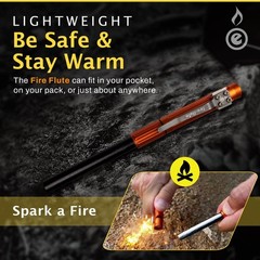 Compact Aluminum Signal Whistle with Ferro Rod & Waterproof Tinder Compartment –