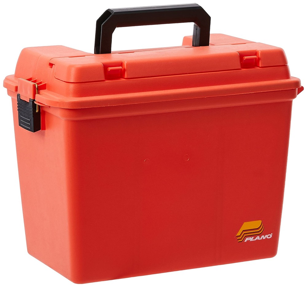 Plano Extra Large Dry Storage Box with Tray Orange One Size, Multi