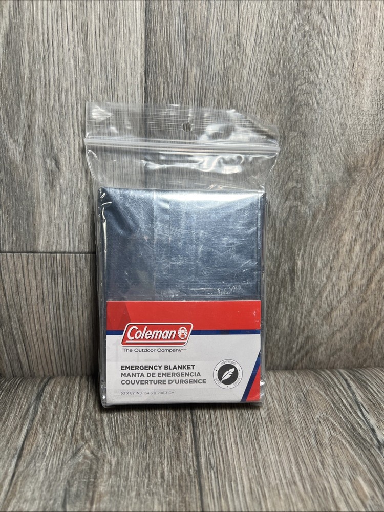 Coleman Emergency Blanket 53 X 82 Inches Lightweight Aluminized Polyester New