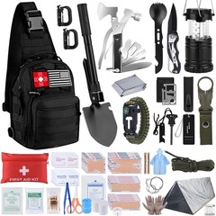 Survival Kit, Gifts for Fathers Day Men, Women, 251pcs Emergency Black