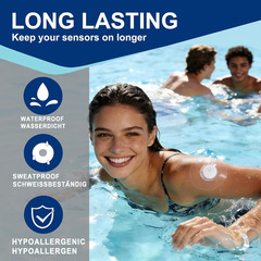 Libre 3 plus Sensor Covers Waterproof-40 Pack Freestyle Adhesive Patches, Transp