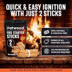 2lb Fatwood Fire Starter Sticks | 100% Natural Fire Starters for 2 pounds Bag