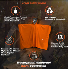 PREPARED4X Mylar Emergency Ponchos, 3 – Packs