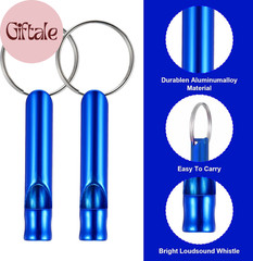 Hecila 12PCS Emergency Whistles Survival Whistle Keychain Survival Loud Blast wi