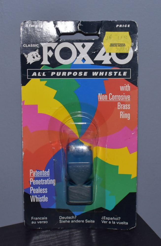 Fox40 – Classic 115db Official Pealess Whistle Blue – NIP NOS