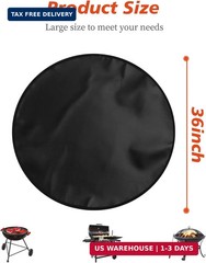 36» Round Fire Pit Mat for Solo Stove Bonfire,Double-Sided Fireproof Grill Mat,
